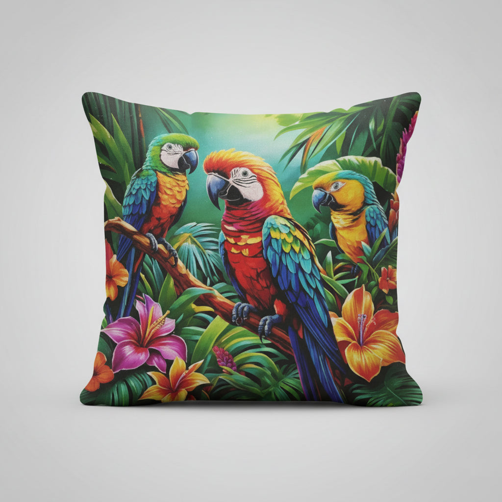 Macaw Parrots Cushion Cover 45x45cm