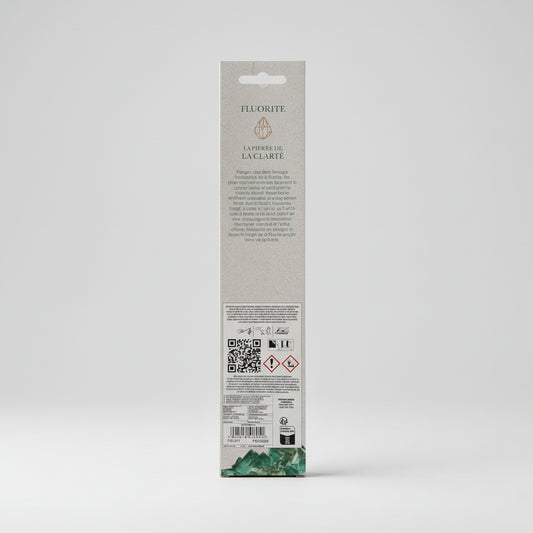 Fluorite Scented Incense Sticks with Holder. Each pack contains 40 sticks.