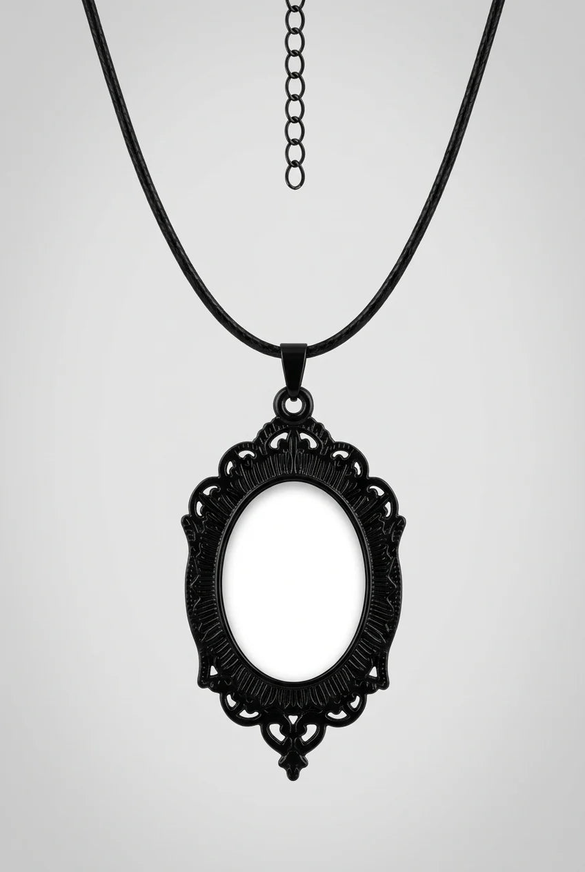 Pendant Necklace with Cord and Stainless Steel Chain
