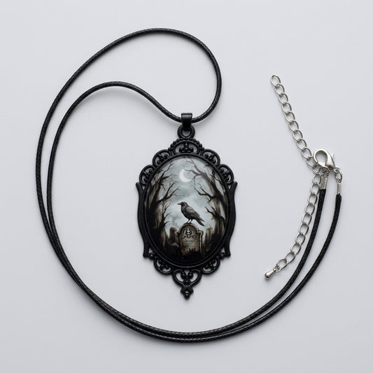 Pendant Necklace with Cord and Stainless Steel Chain